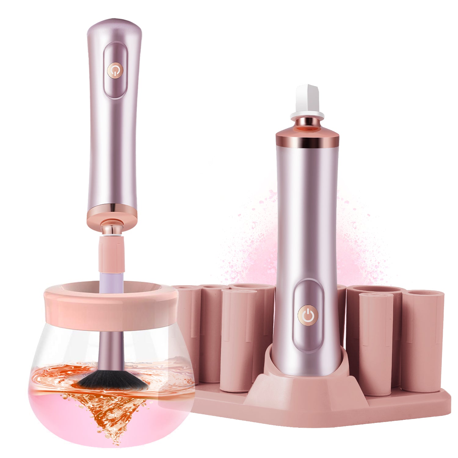 Premium Electric Makeup Brush Cleaner And Dryer Machine, Type C Charged  Multi-Function Silicone Plug Super-Fast Electric Brush Cleaner Machine,  Automatic Brush Cleaner Spinner Make Up Brush Cleaner 